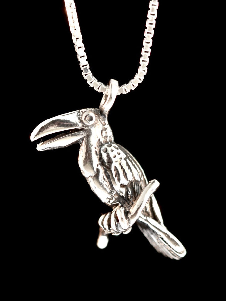 Rainforest Toucan Charm - Sterling Silver