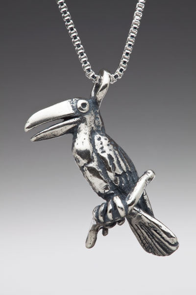 Rainforest Toucan Charm - Sterling Silver