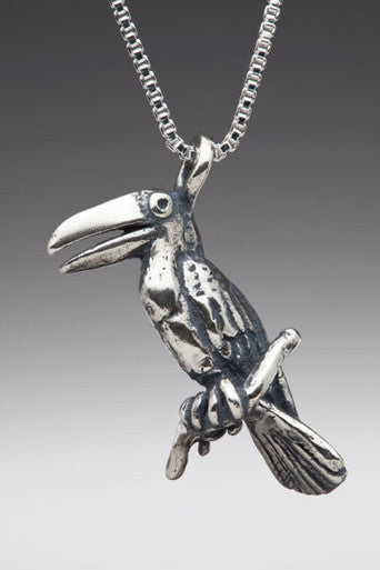 Rainforest Toucan Charm - Sterling Silver