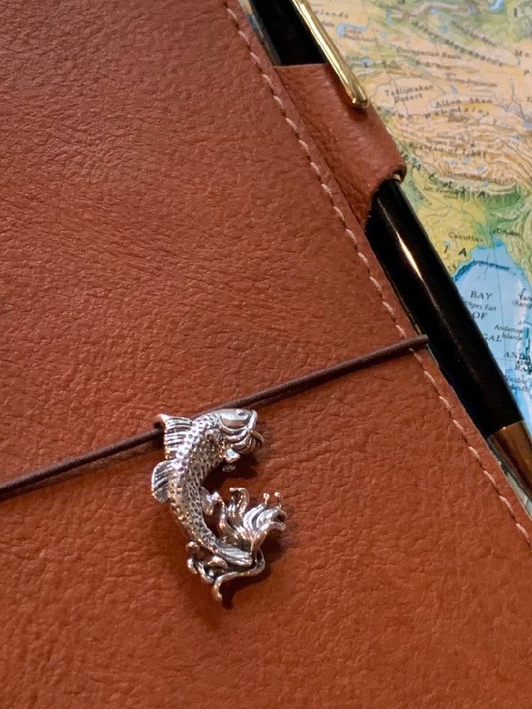 Jumping Bass Travelers Notebook Charm in Silver
