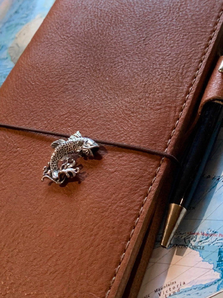 Jumping Bass Travelers Notebook Charm in Silver