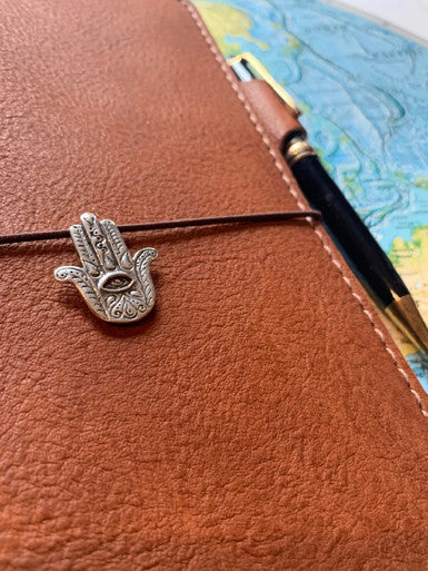 Hamsa Hand Traveler Notebook Charm - Silver