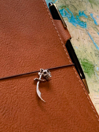 Skull and Scimitar Traveler Notebook Charms - Silver