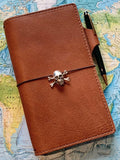 Skull and Crossbones Traveler's Notebook Charm - Silver