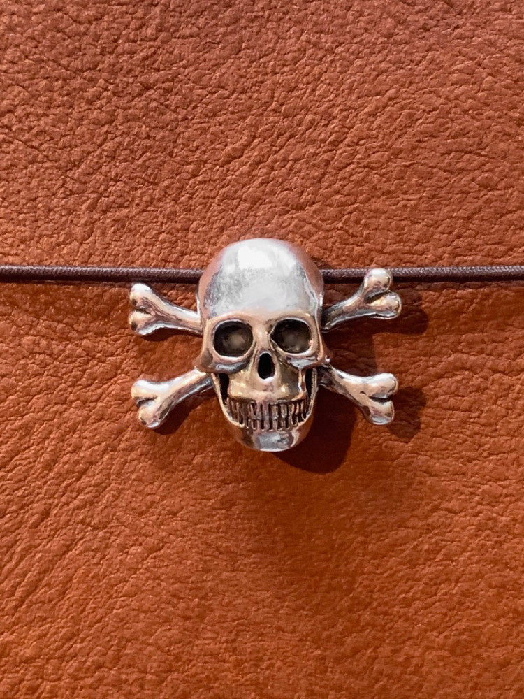 Skull and Crossbones Traveler's Notebook Charm in Silver