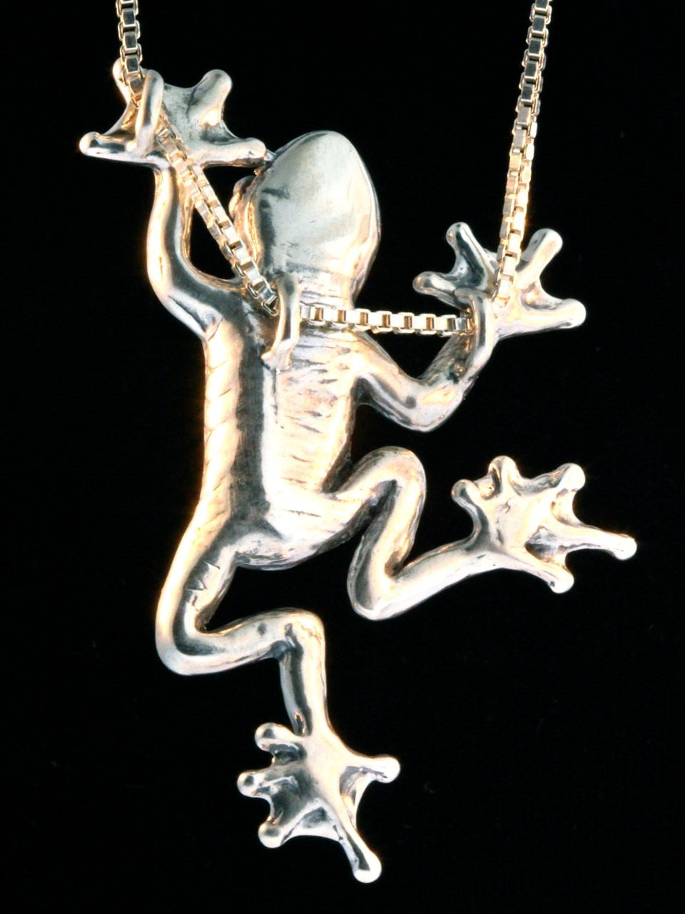 Treasure Back Tree Frog with Australian Boulder Opal -Sterling Silver