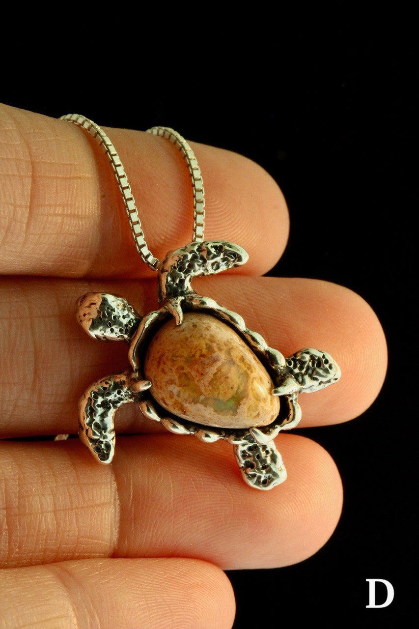 Sea Turtle Option D - Set with Mexican Matrix Opal