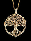 Circle of Life Tree Pendant - Solid 14k Gold