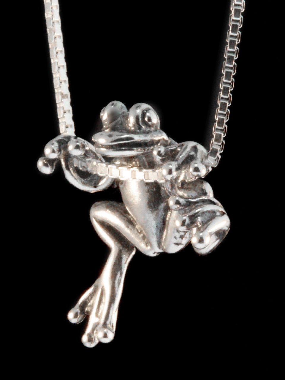 Tree Frog Pendant in Silver