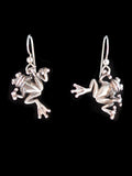 Tree Frog Earrings in Silver