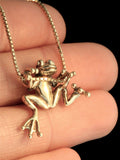 Tree Frog Pendant - 14k Gold
