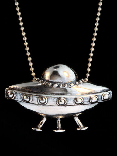 Flying Saucer U.F.O. Pendant - Sterling Silver