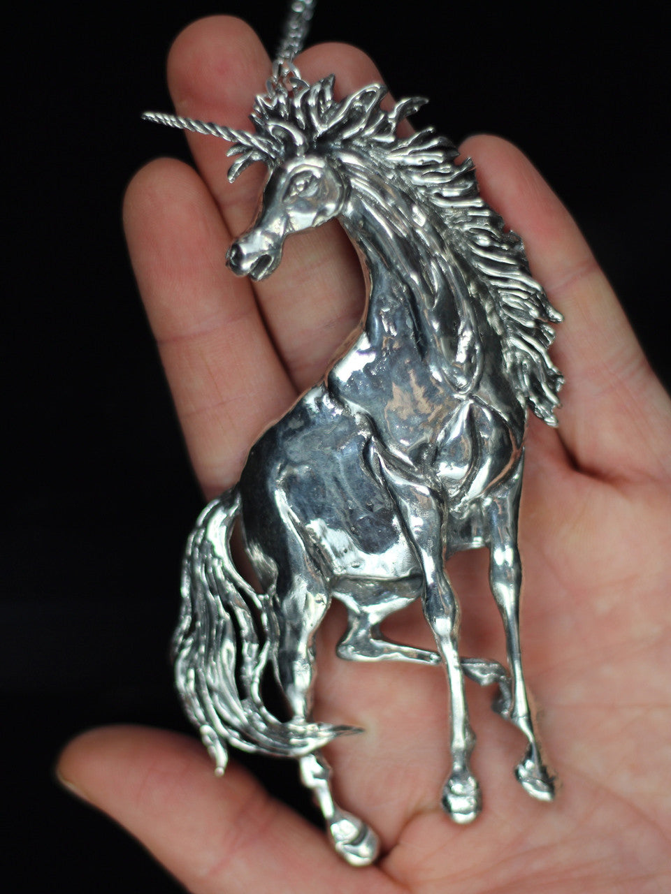 Large Unicorn Pendant - Sterling Silver