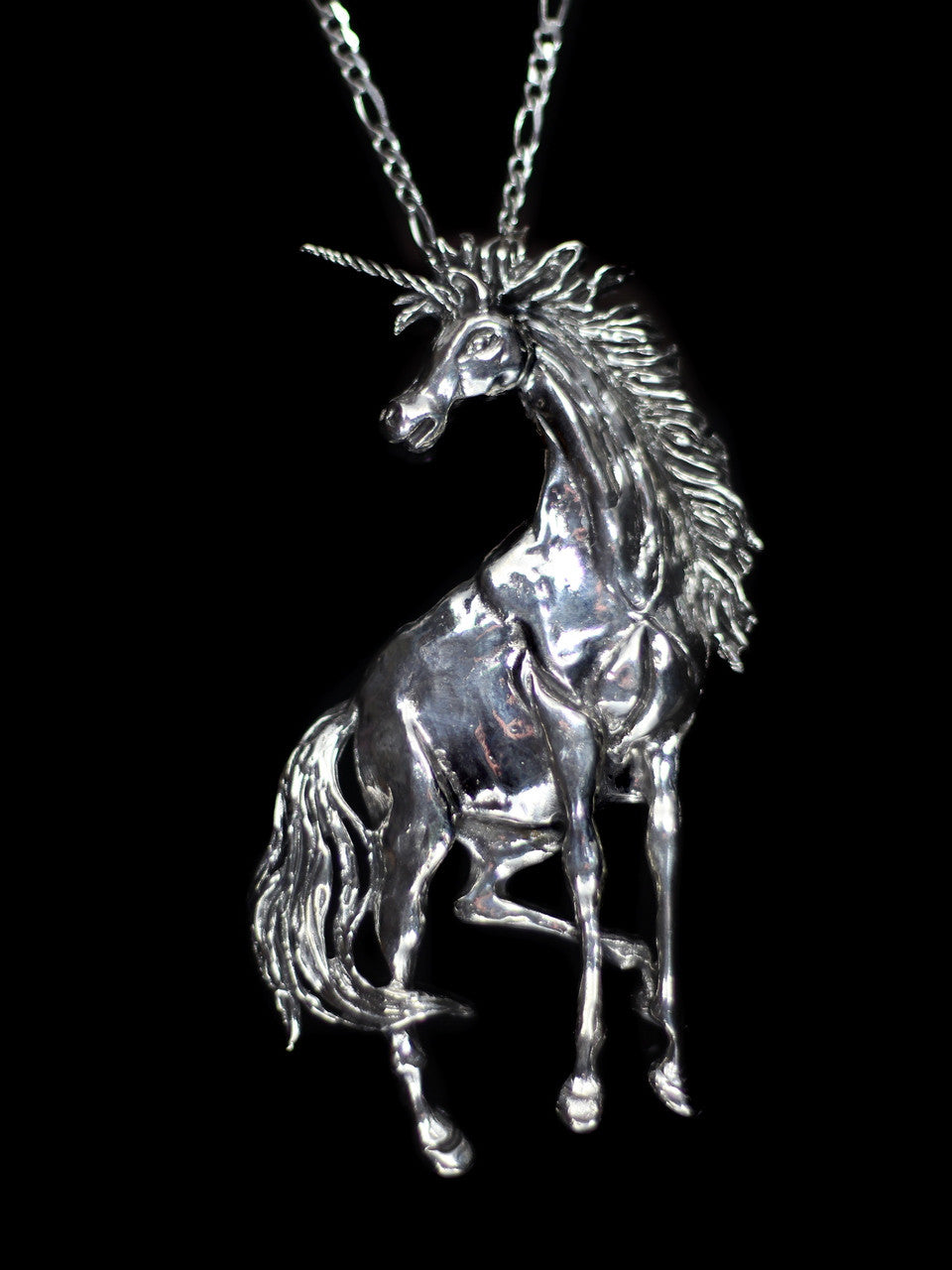 Large Unicorn Pendant - Sterling Silver