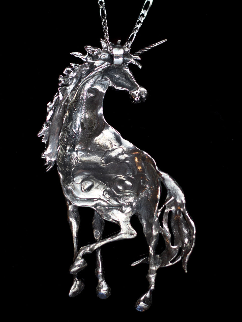 Large Unicorn Pendant - Sterling Silver