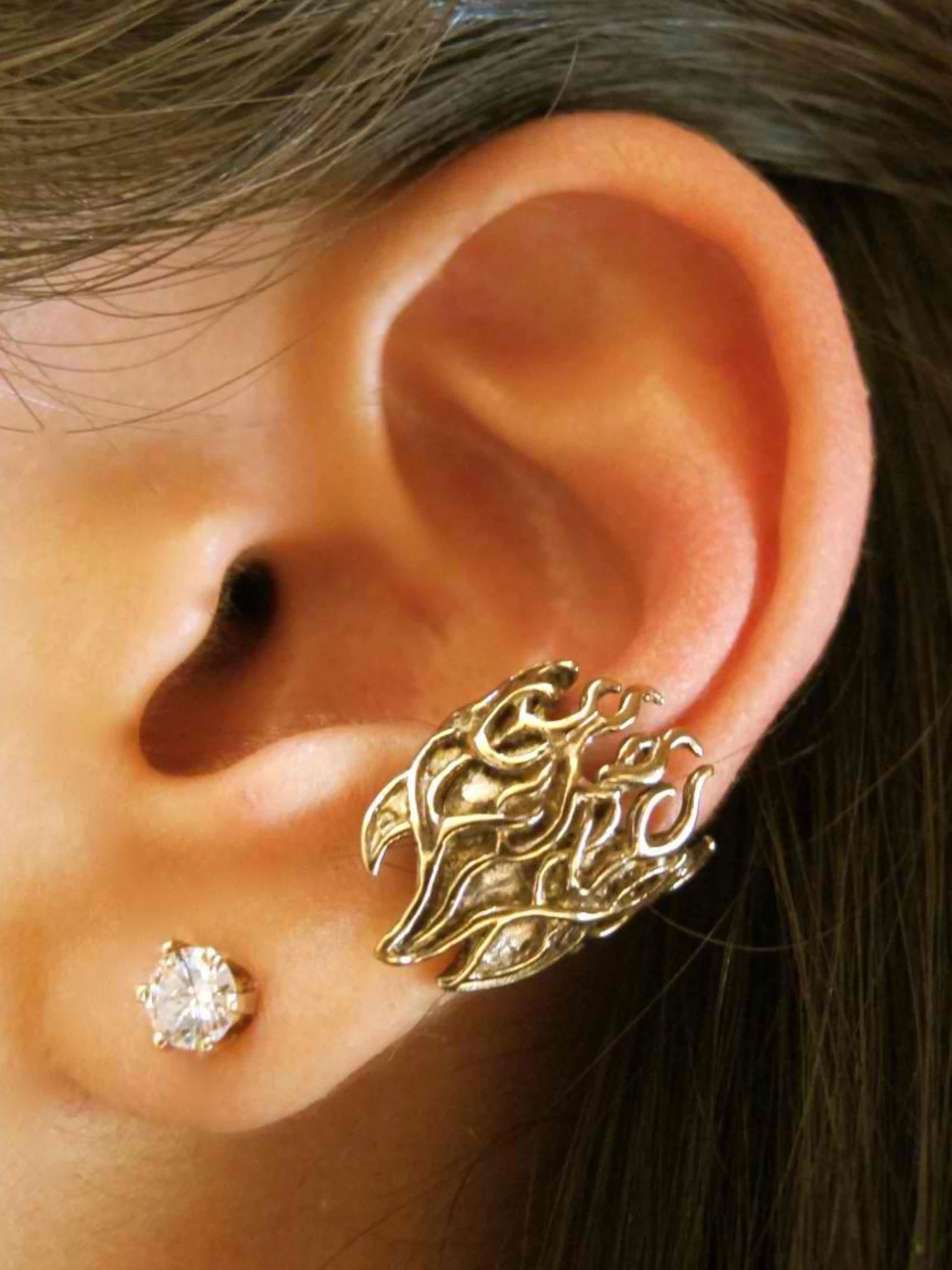 Flame Ear Cuff - Bronze