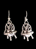 Peace Alien Flying Saucer Earrings - Sterling Silver