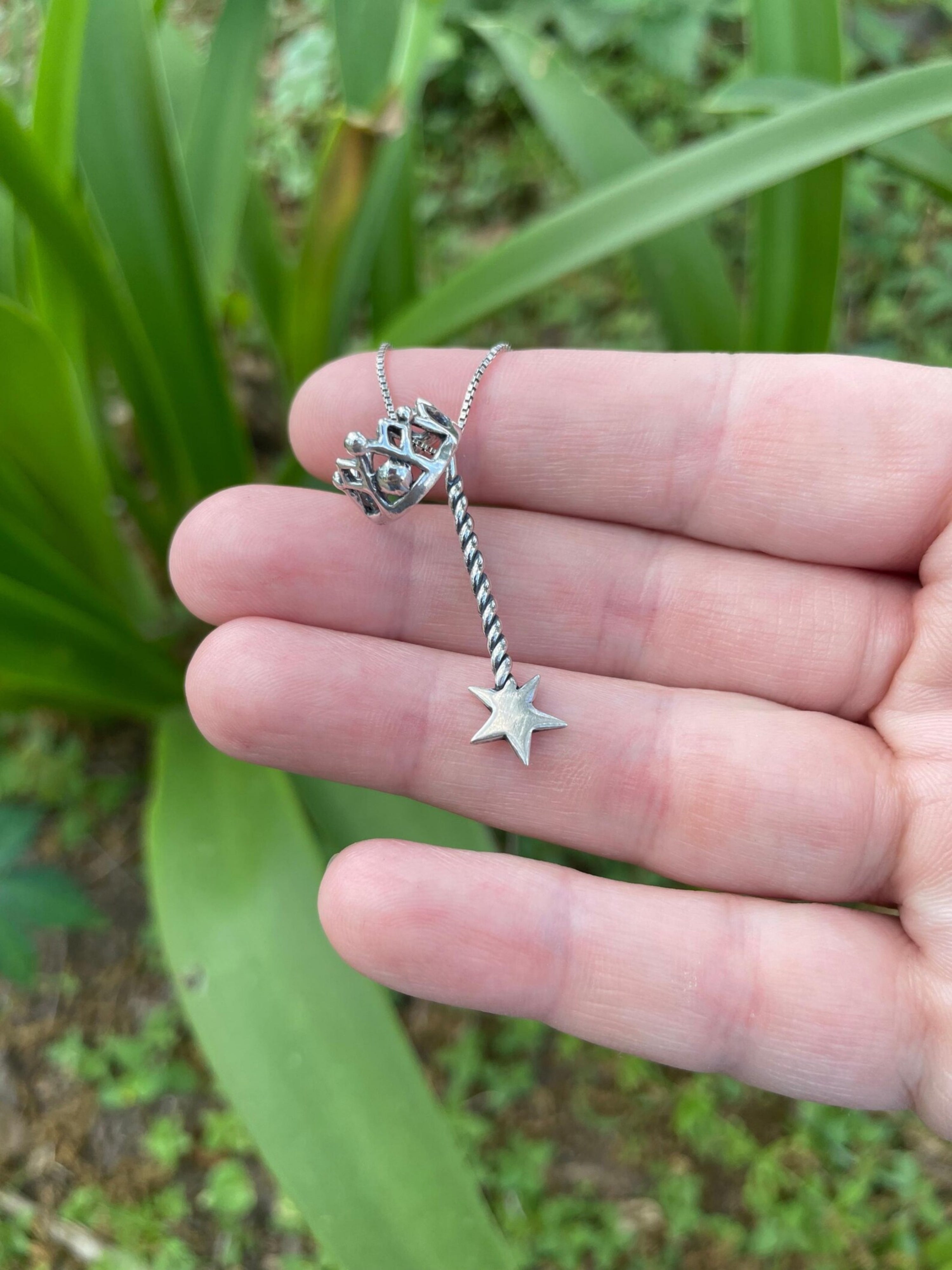 Fairy Crown and Magic Wand Charms - Silver