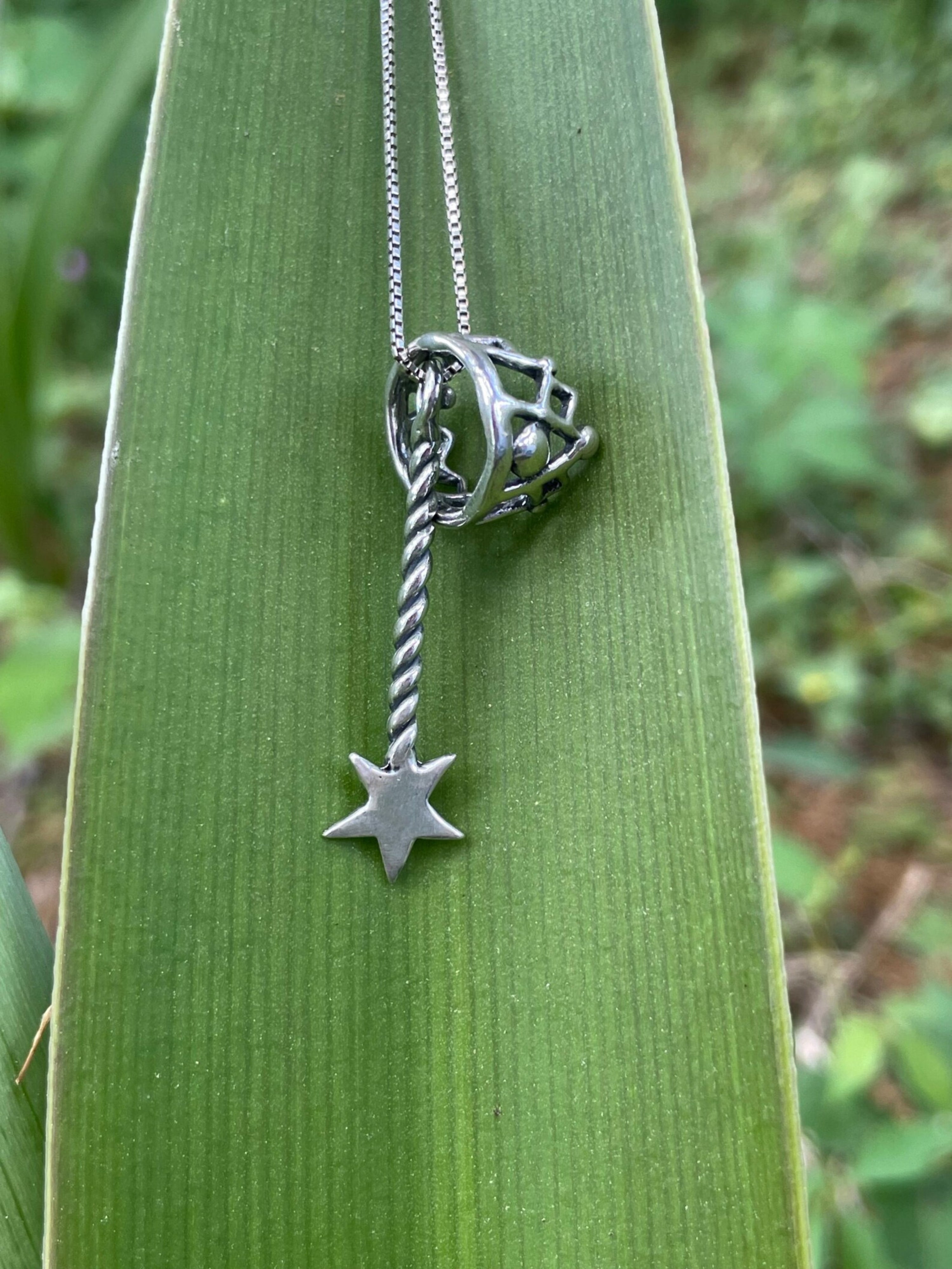 Fairy Crown and Magic Wand Charms - Silver