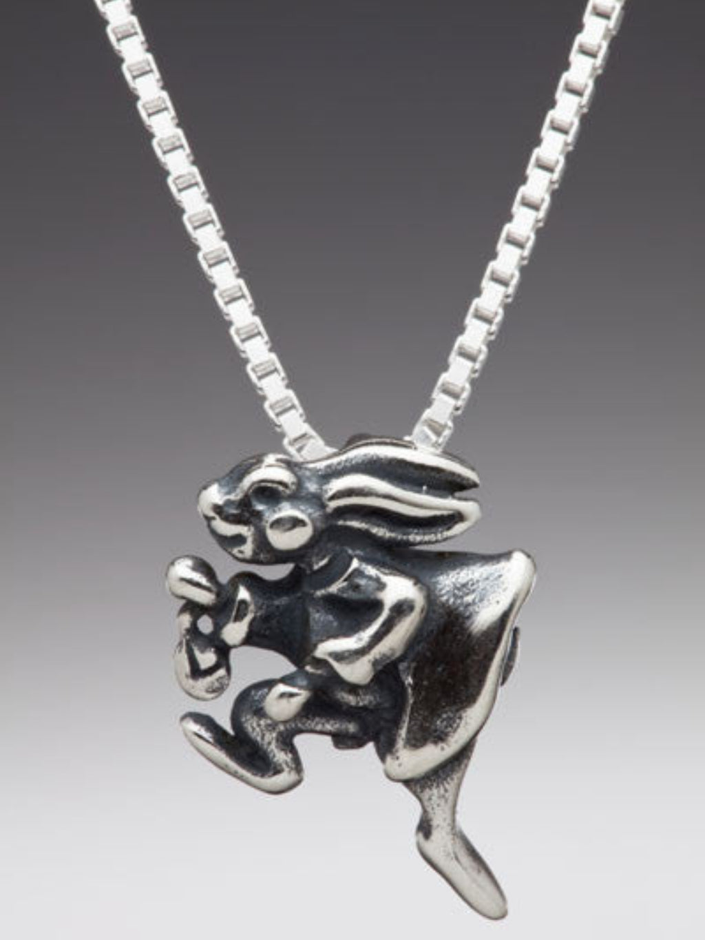 Alice - White Rabbit Charm - Sterling Silver