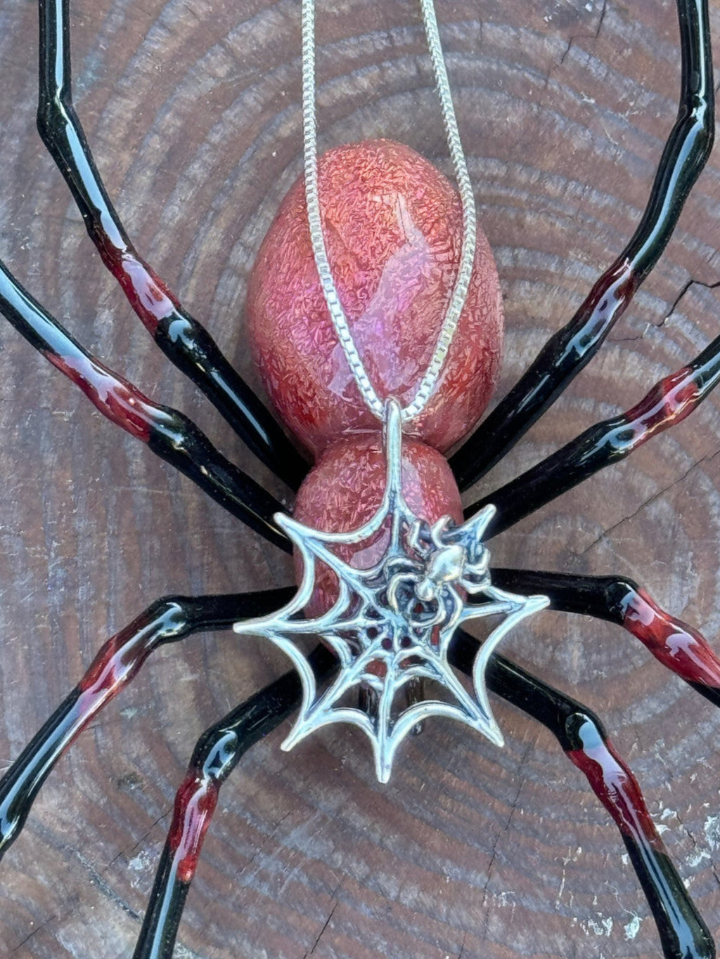 Spider Web Charm - Sterling Silver