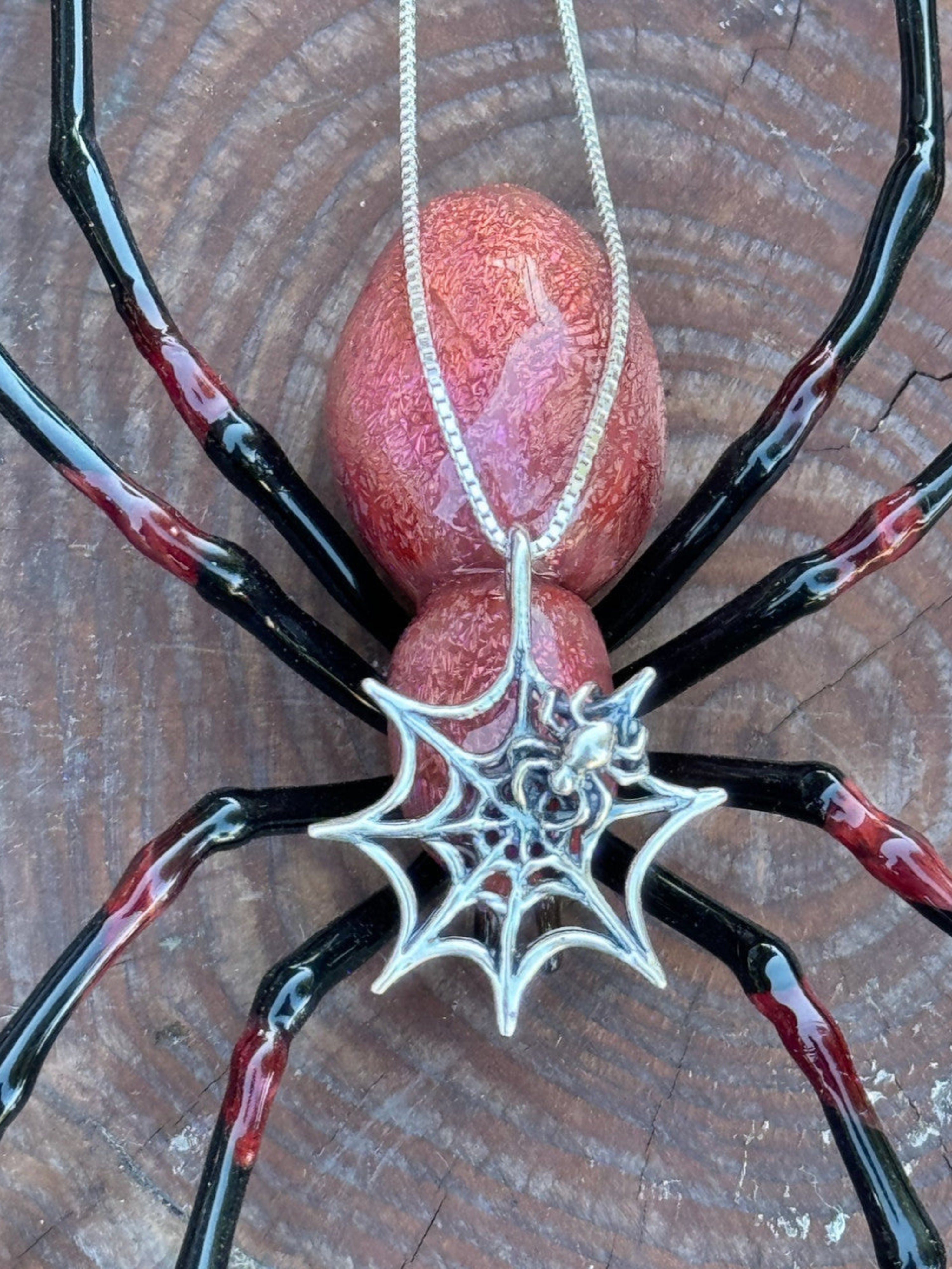 Spider Web Charm - Sterling Silver
