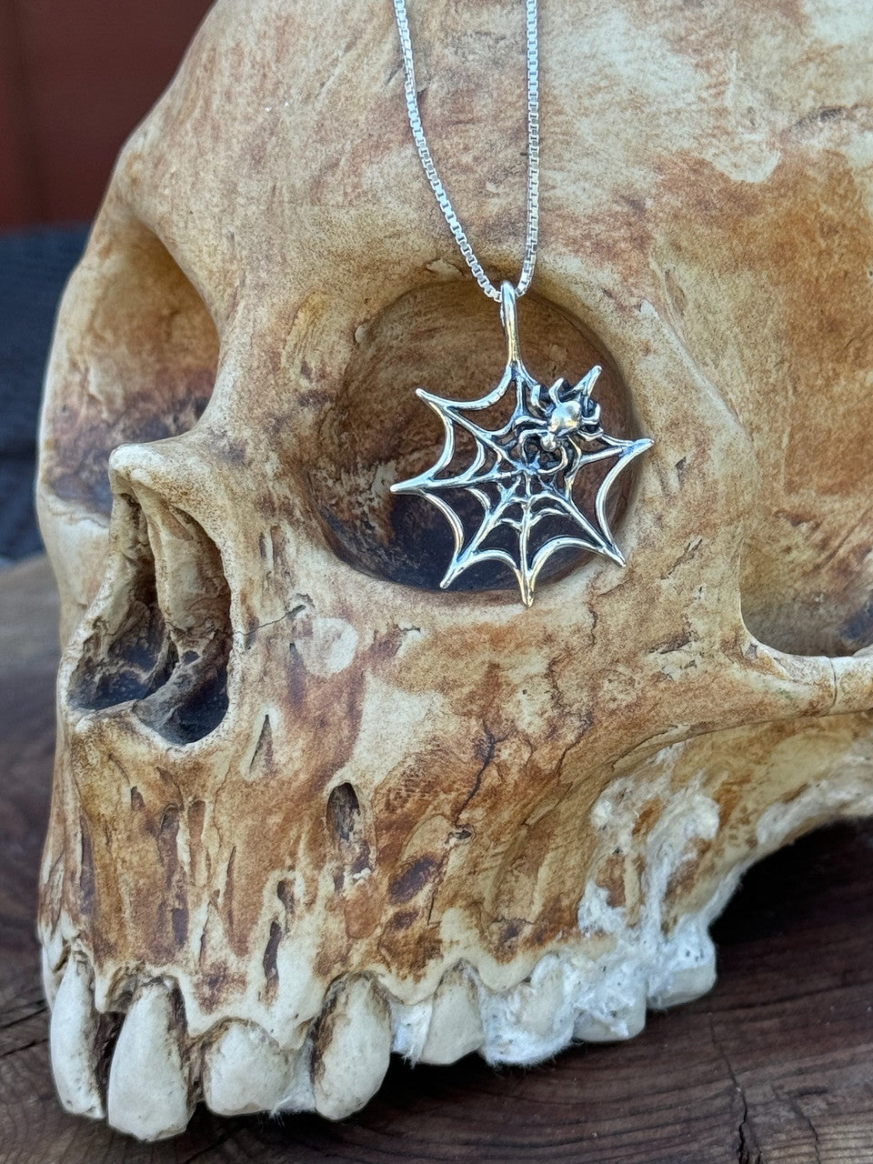 Spider Web Charm - Sterling Silver
