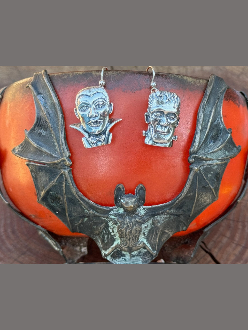 Frankenstein and Dracula Earrings - Sterling Silver