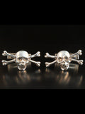 Medium Skull and Crossbones Cufflinks - Silver