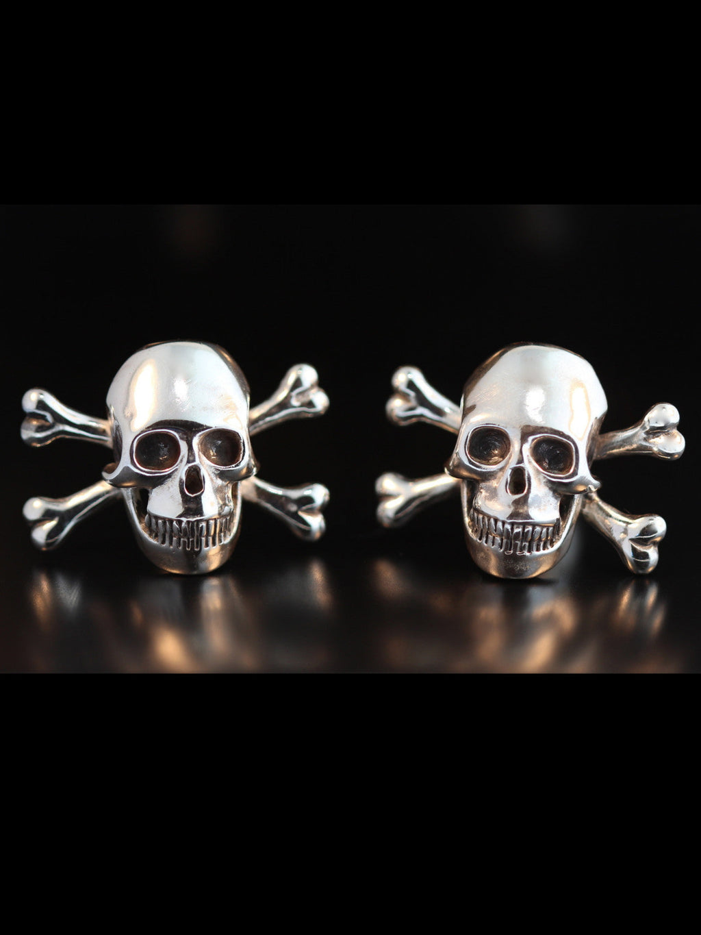 Large Skull and Crossbones Cufflinks - Sterling Silver