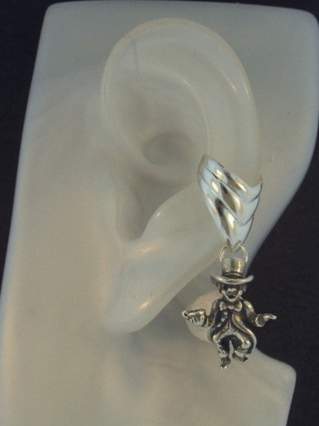 Mad Hatter Ear Cuff Chevron - Sterling Silver