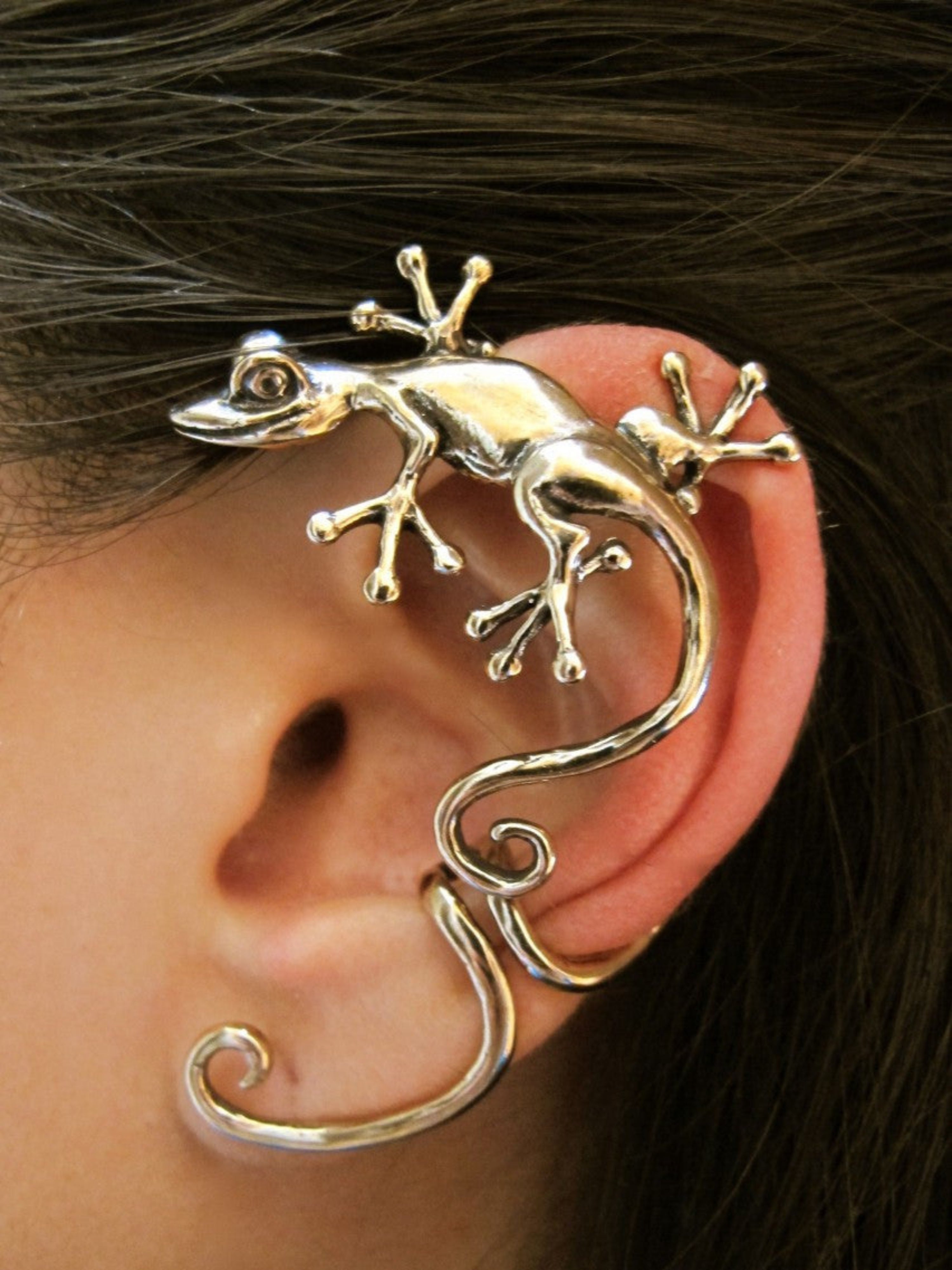 Curious Gecko Ear Wrap - Bronze