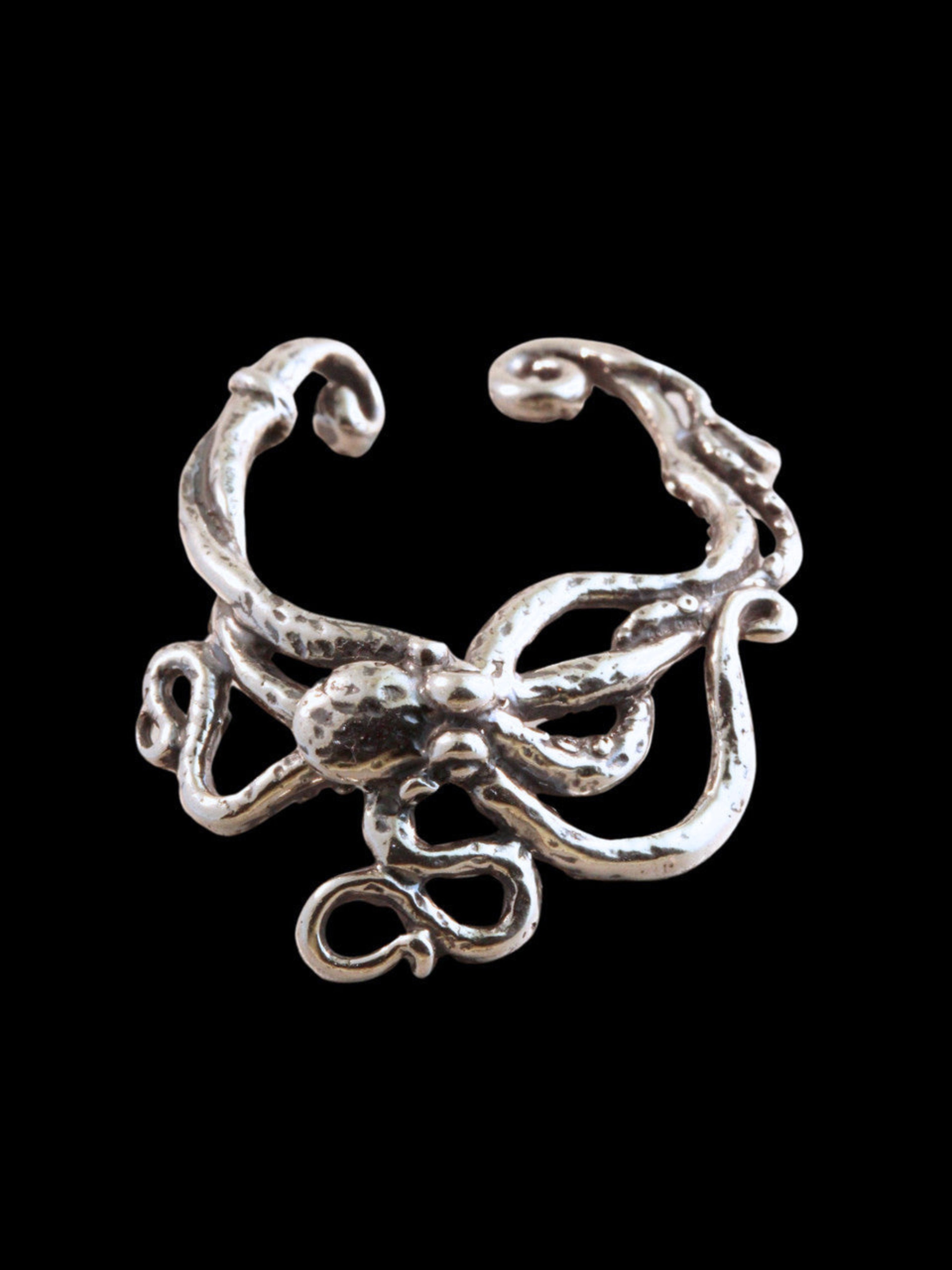 Octopus Ear Hoop - Sterling Silver