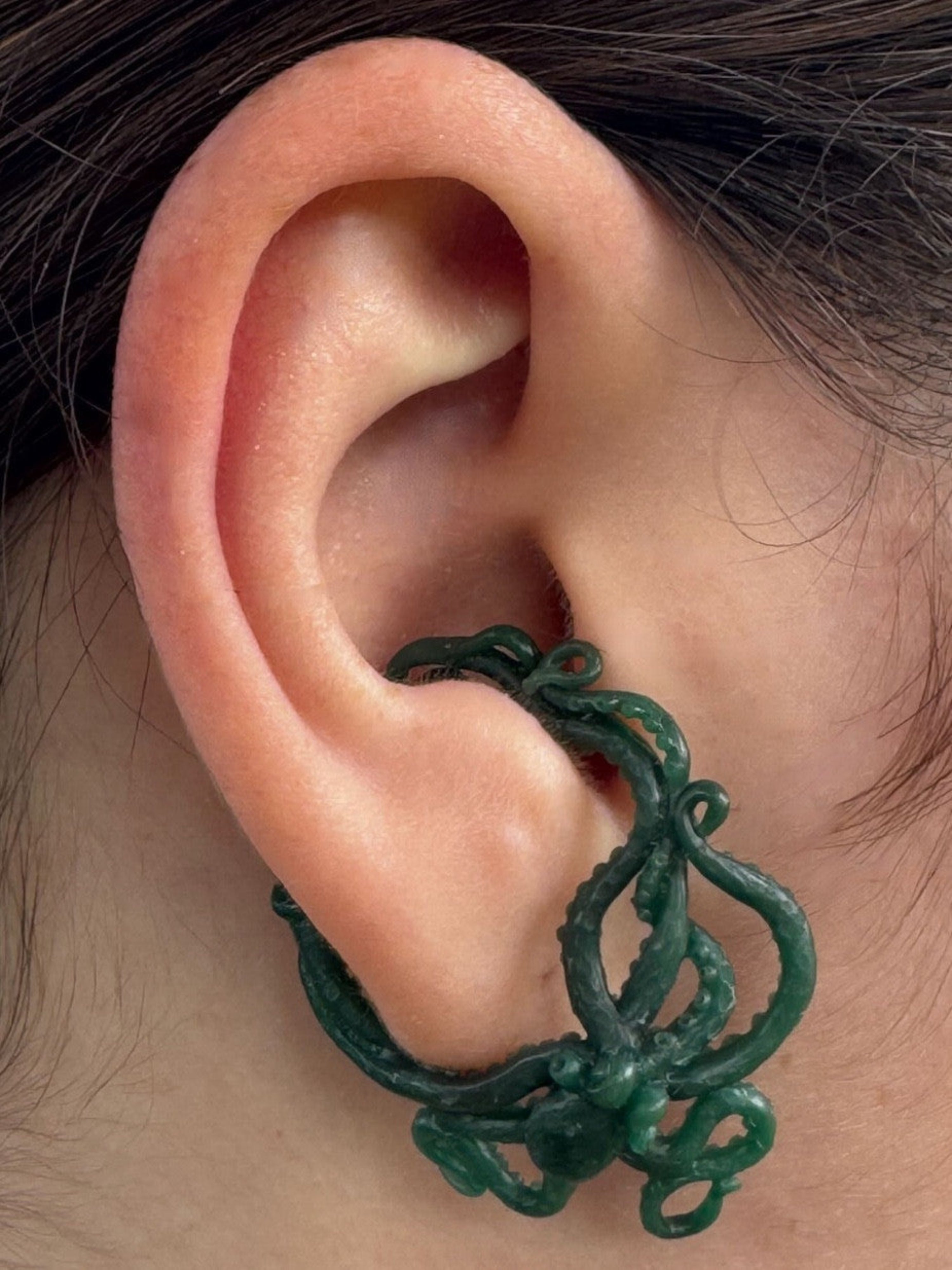 Octopus Ear Hoop - Sterling Silver