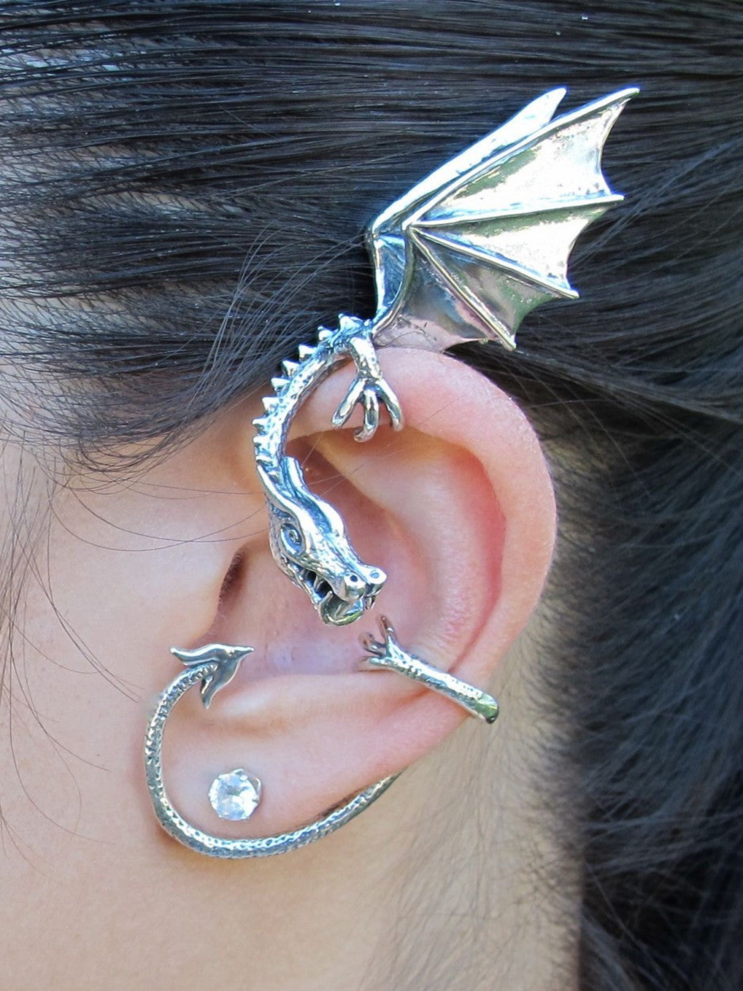 Elfin Dragon Ear Wrap - Sterling Silver