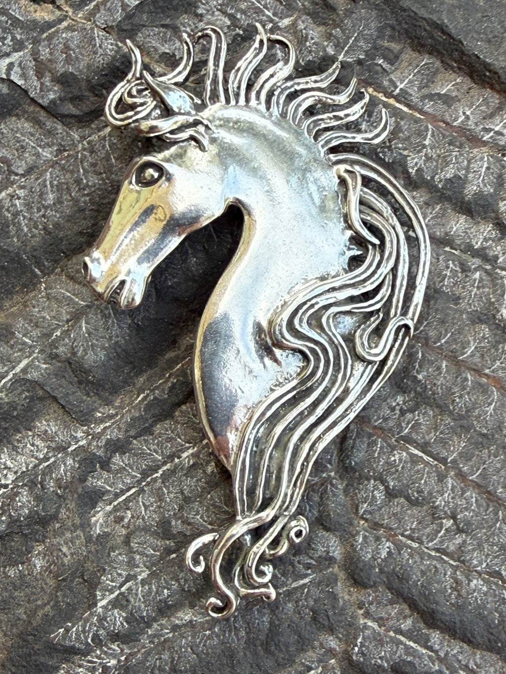 Large Spirit Horse Pin - Sterling Silver