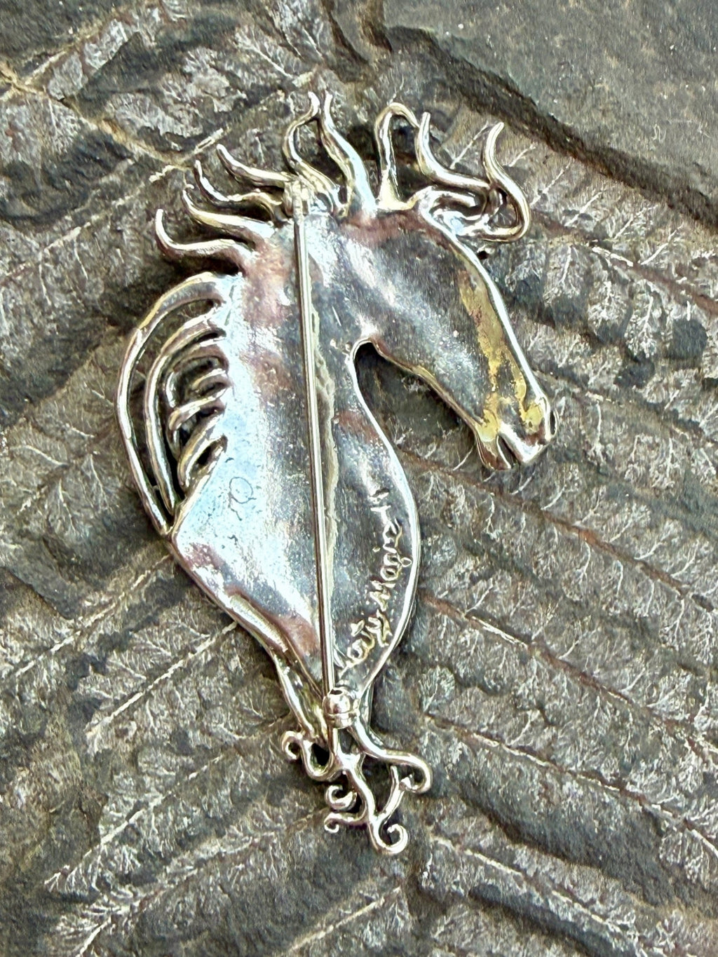 Large Spirit Horse Pin - Sterling Silver