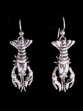 Crawfish Lobster Earrings - Open Claw Code Mascot - Sterling Silver