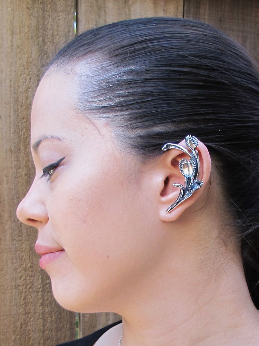 Sterling Silver Venus Fly Trap Ear Wrap by Marty Magic