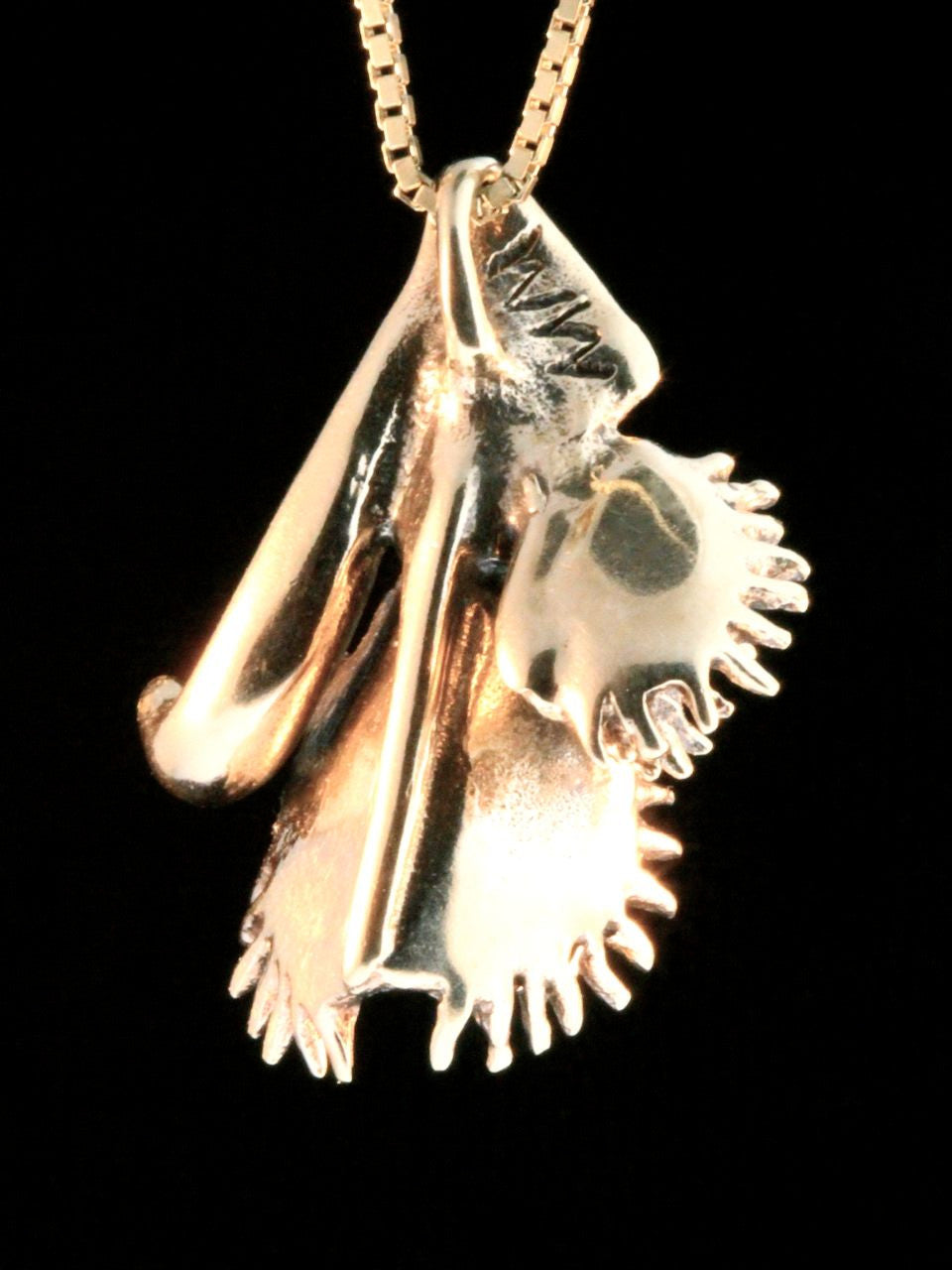 Fly and Venus Flytrap Pendant with Green Tourmaline -14k Gold