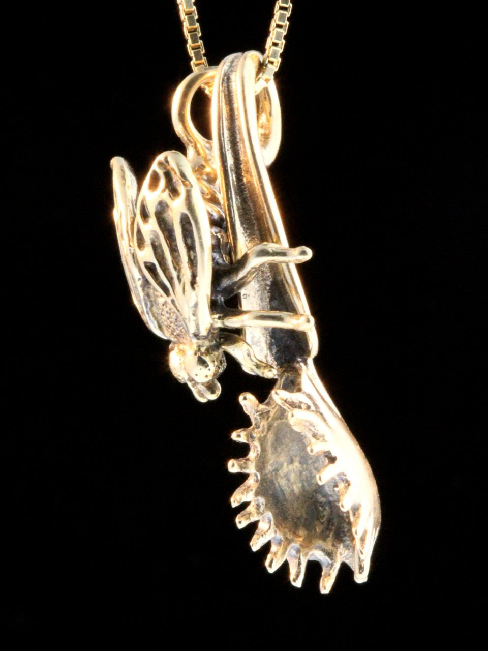 Fly and Venus Flytrap Charm Combination -14k Gold