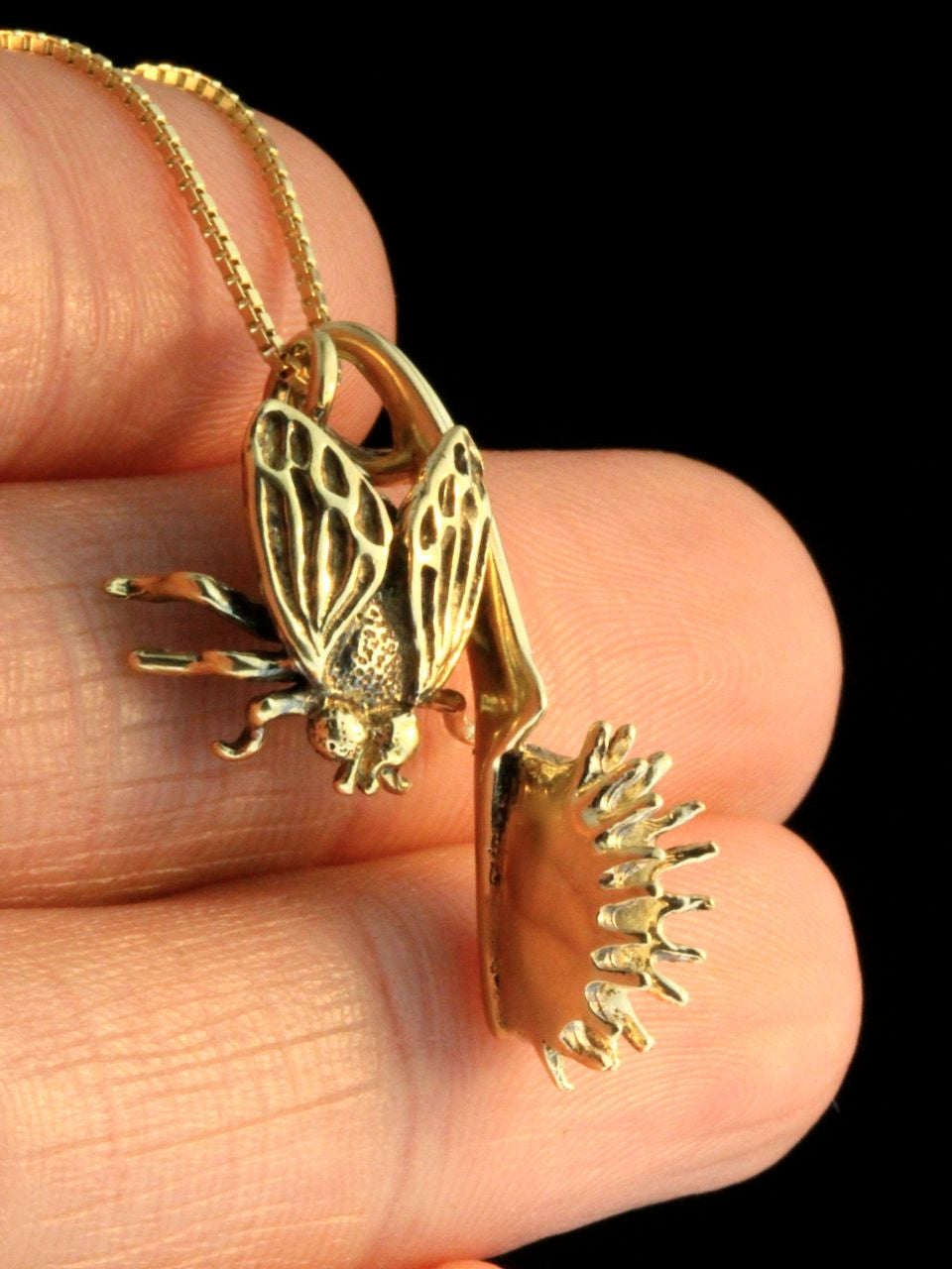 Fly and Venus Flytrap Charm Combination -14k Gold