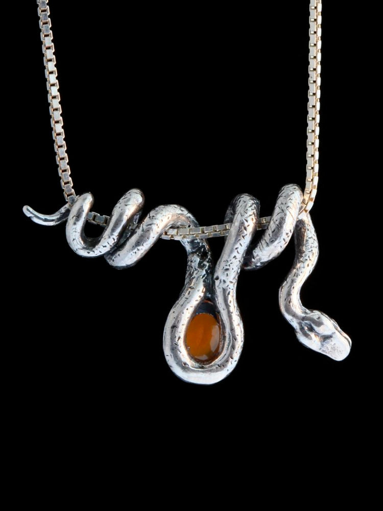 Vine Snake with Mexican Fire Opal