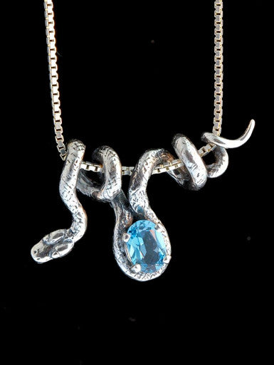 Vine Snake with Gemstone - Silver