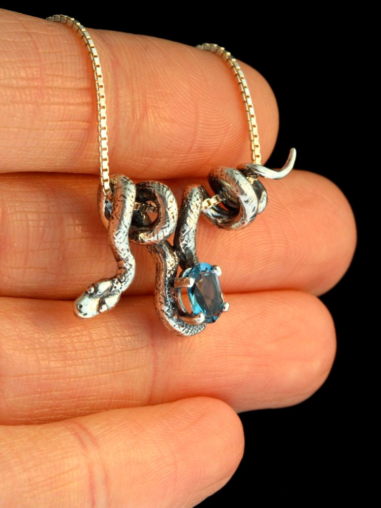 Vine Snake with Blue Topaz