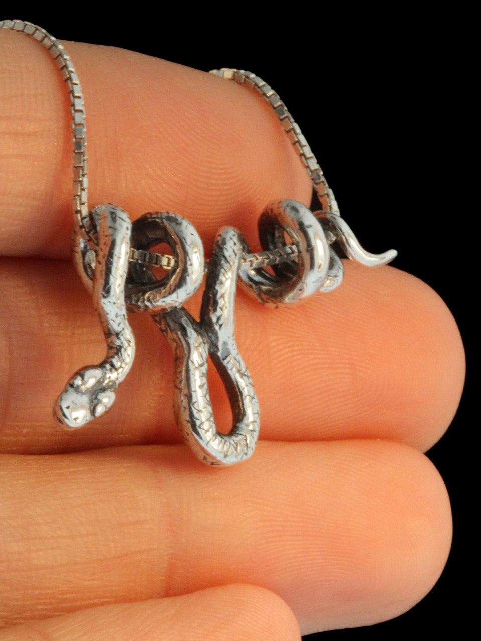 Vine Snake Pendant - Silver