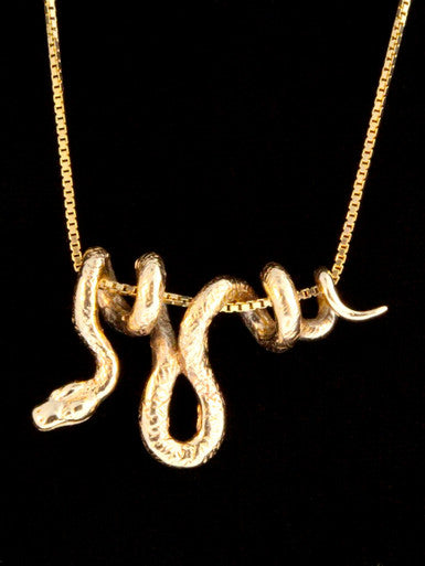 Vine Snake Pendant - 14K Gold