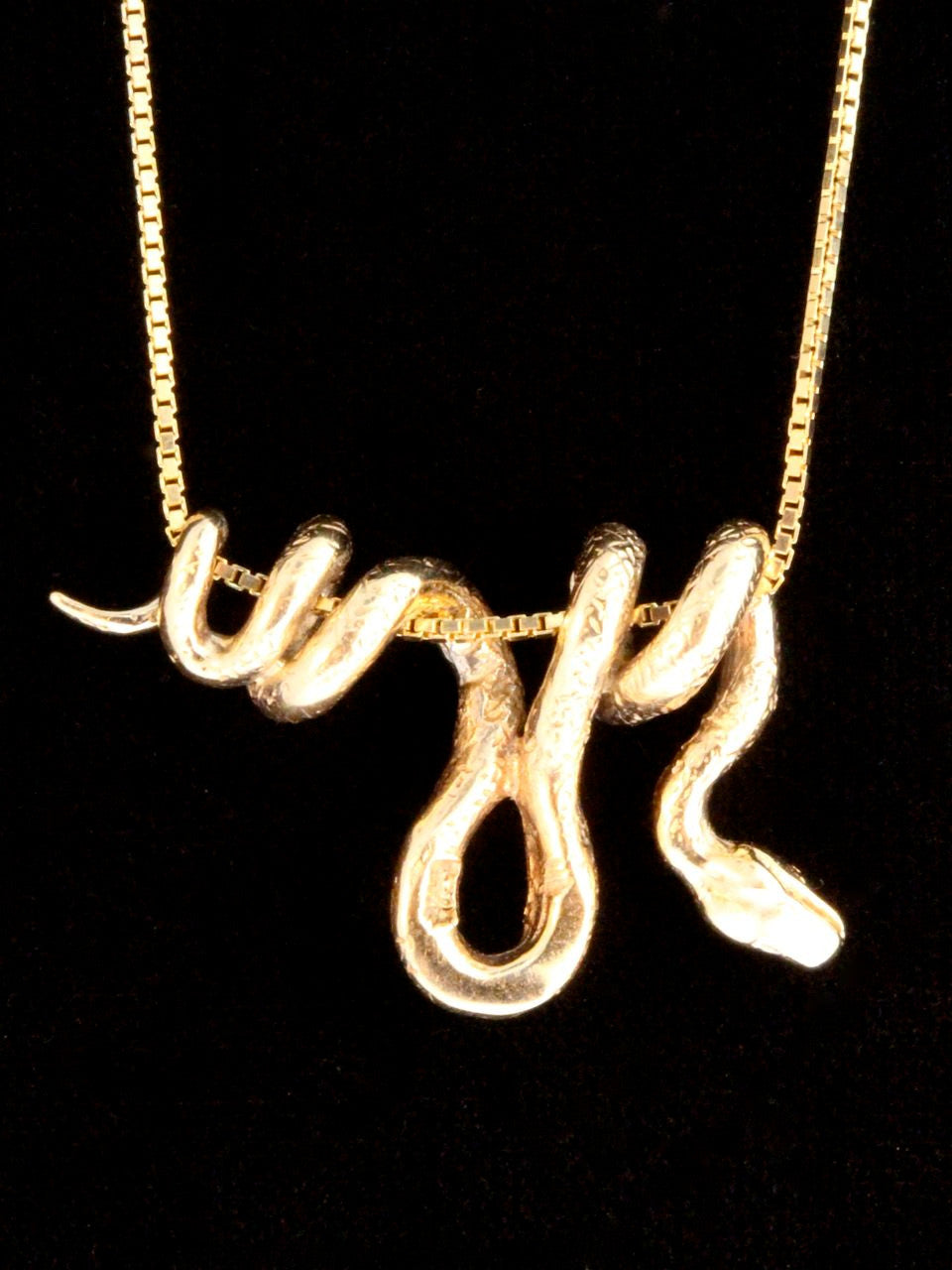 14k Gold Vine Snake Pendant