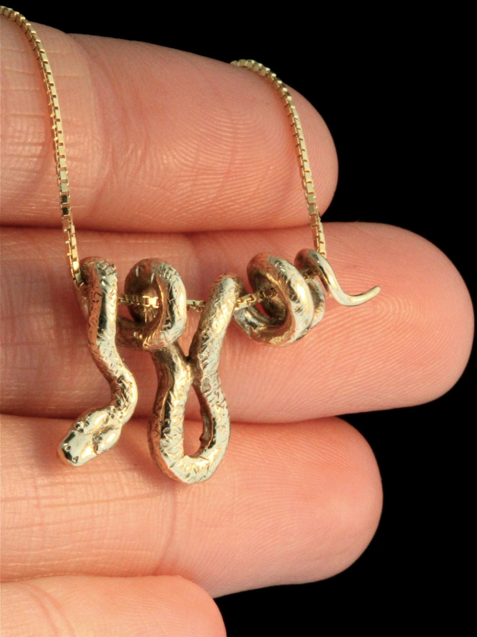 14k Gold Vine Snake Pendant