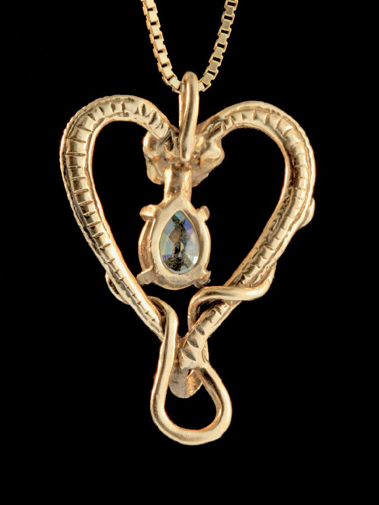 Viper Valentine with Blue Zircon in 14k Gold